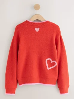 Red/Pink Cosy Embroidered Valentines Jumper