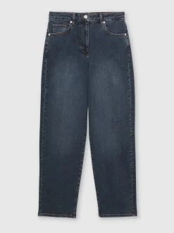Reiss Antique Mid Blue Selin Mid-Rise Straight-Leg Jeans