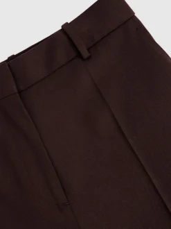 Reiss Aubergine Solene Wool-Blend Wide-Leg Suit Trousers