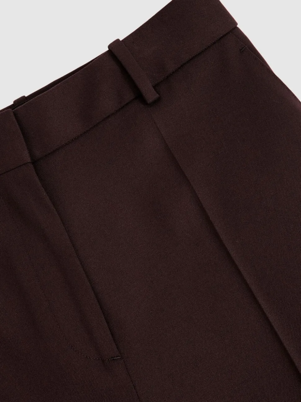 Reiss Aubergine Solene Wool-Blend Wide-Leg Suit Trousers