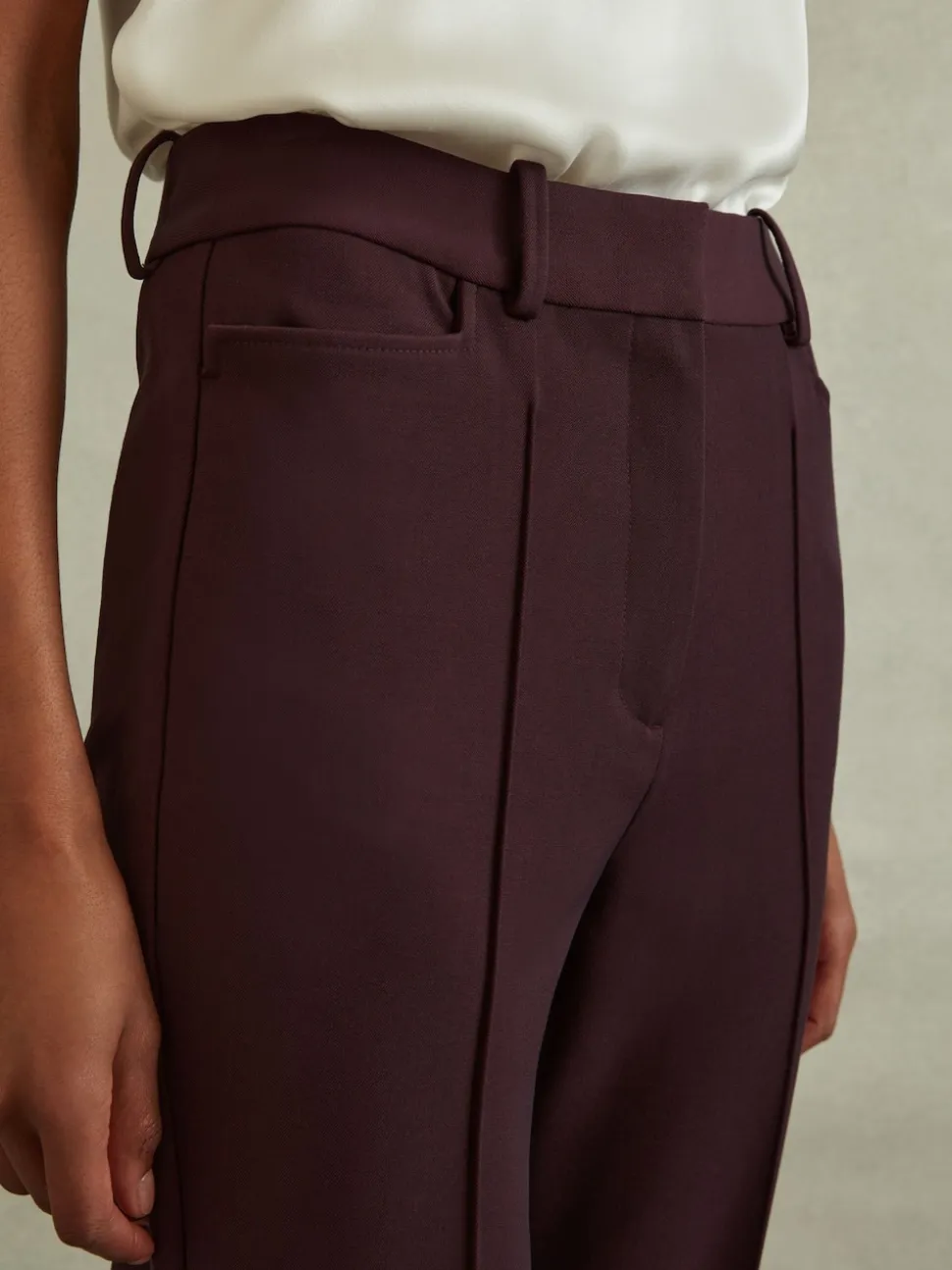 Reiss Berry Gabi Petite Flared Suit Trousers
