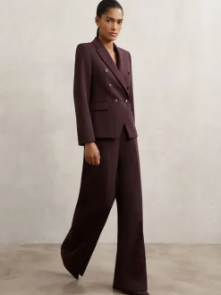 Reiss Berry Gabi Petite Wide-Leg Suit Trousers