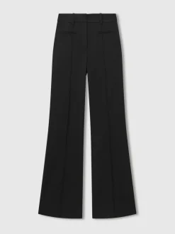 Reiss Black Claude High Rise Flared Trousers