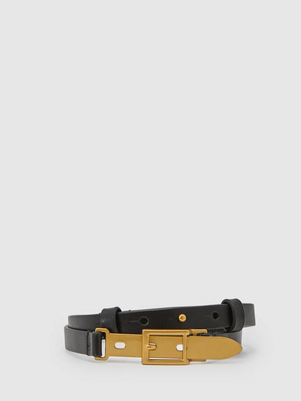 Reiss Black Cora Leather Buckle-Hardware Belt