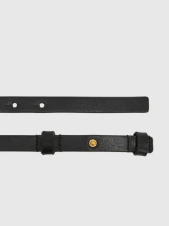 Reiss Black Cora Leather Buckle-Hardware Belt