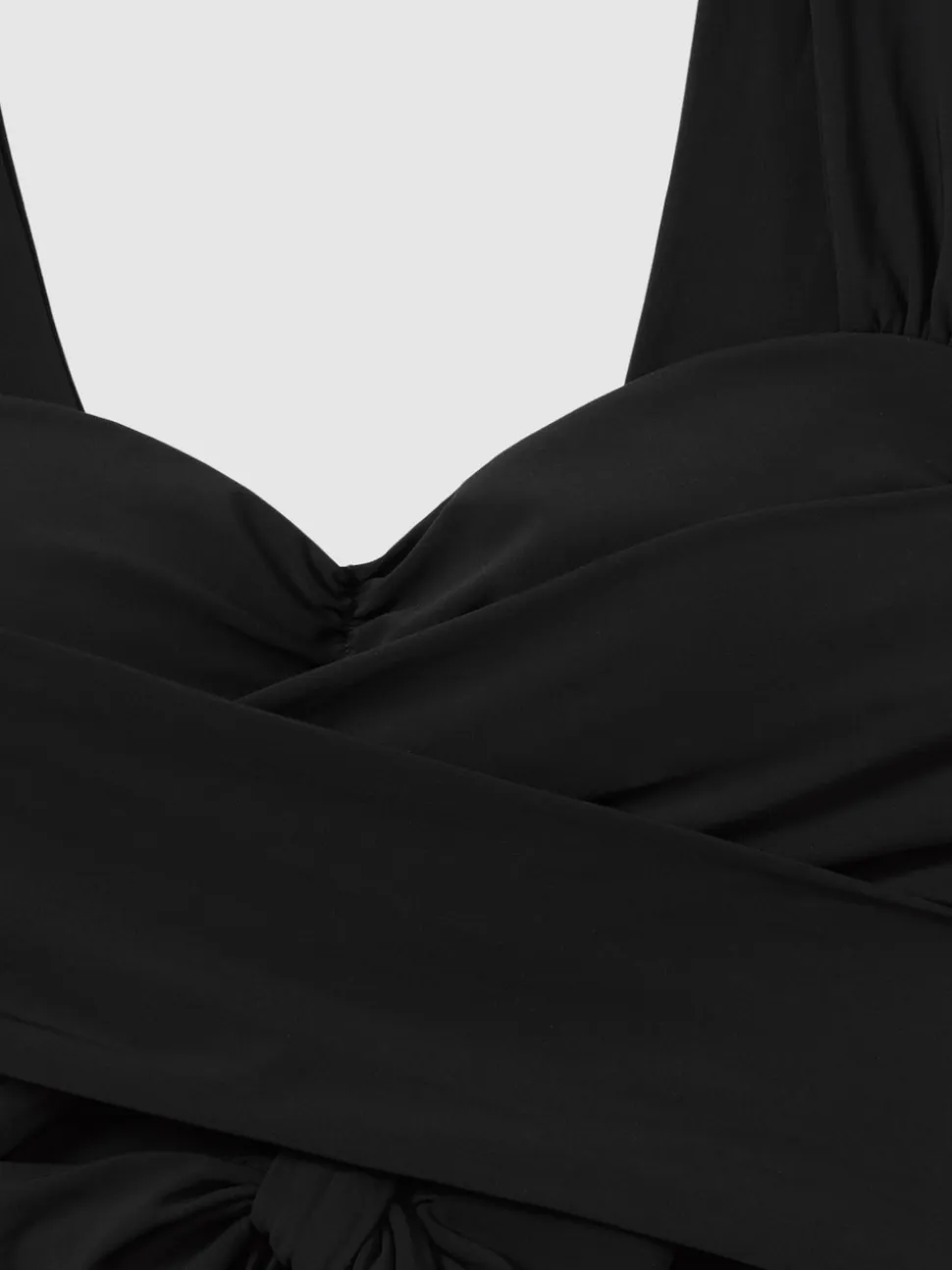 Reiss Black Cristina Wrap Design Bikini Top