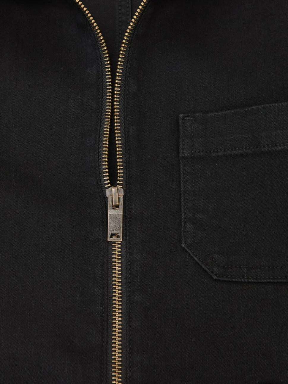Reiss Black Danie Wide-Leg Zip-Through Denim Jumpsuit