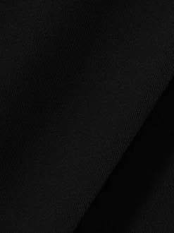 Reiss Black Eden Elasticated-Waist Wide-Leg Twill Trousers