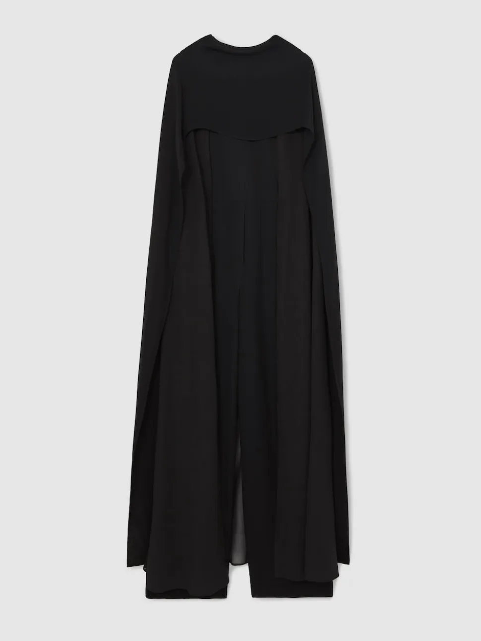 Reiss Black Farley Wide-Leg Cape Jumpsuit