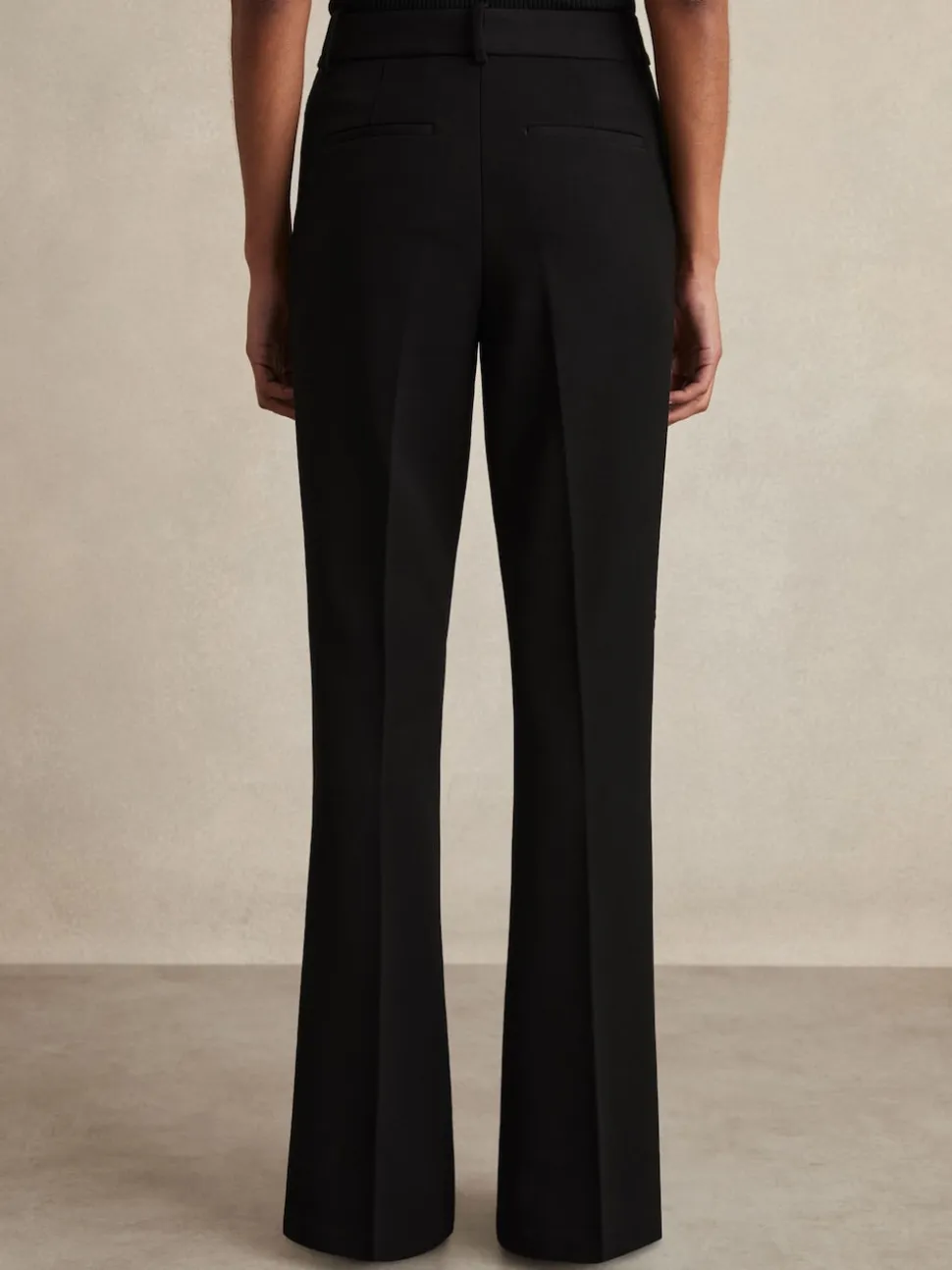 Reiss Black Gabi Flared Suit Trousers