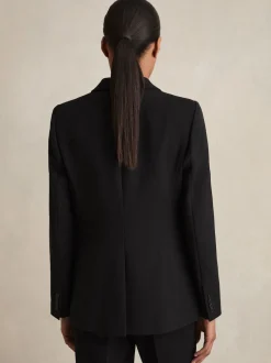 Reiss Black Gabi Petite Tailored Single Breasted Suit Blazer