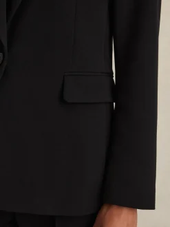 Reiss Black Gabi Petite Tailored Single Breasted Suit Blazer