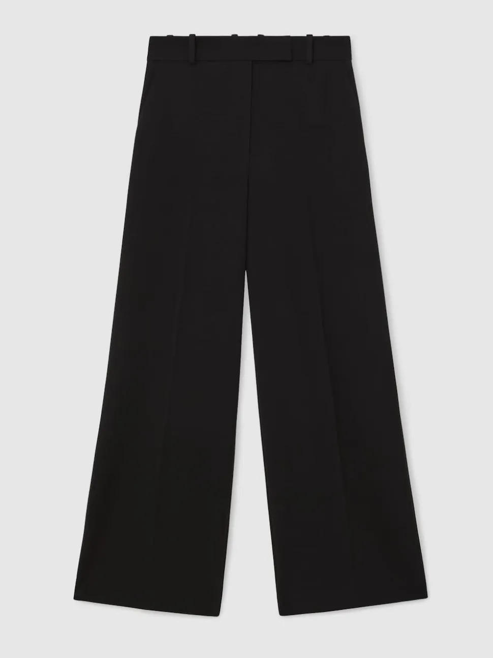 Reiss Black Gabi Petite Wide-Leg Suit Trousers