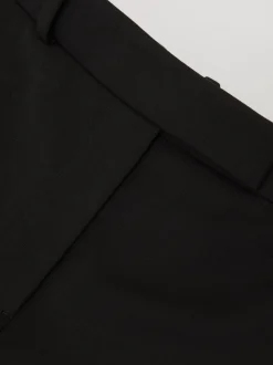 Reiss Black Gabi Petite Wide-Leg Suit Trousers