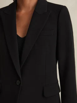 Reiss Black Gabi Tailored Single Breasted Suit Blazer