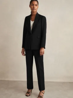 Reiss Black Gabi Tailored Single Breasted Suit Blazer