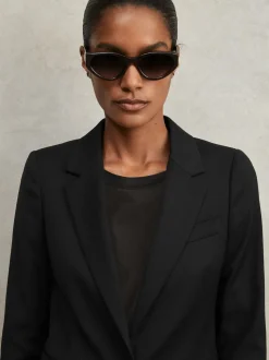 Reiss Black Haisley Petite Single Breasted Suit Blazer