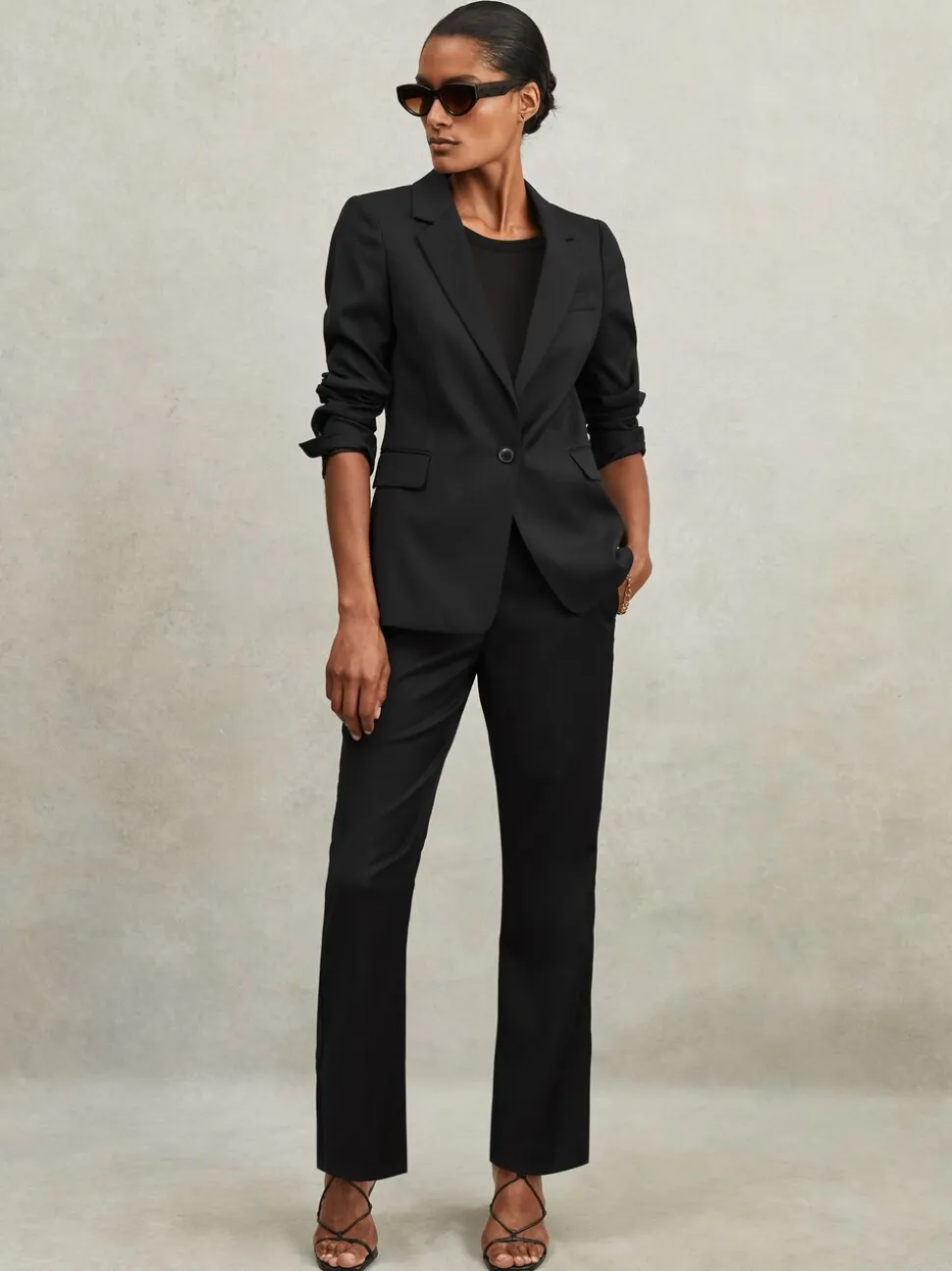Reiss Black Haisley Petite Single Breasted Suit Blazer