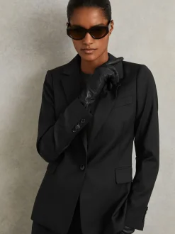 Reiss Black Haisley Petite Single Breasted Suit Blazer