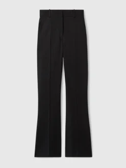 Reiss Black Haisley Wool-Blend Tailored Flared Suit Trousers
