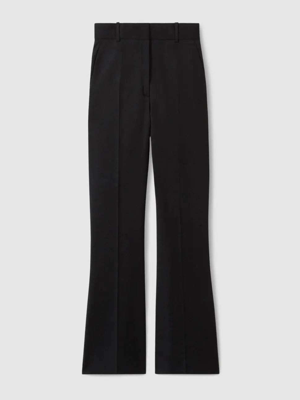 Reiss Black Haisley Wool-Blend Tailored Flared Suit Trousers