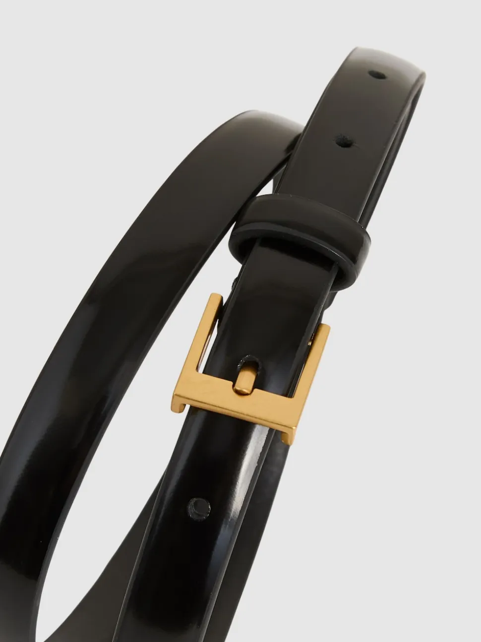 Reiss Black Holly Thin Leather Belt