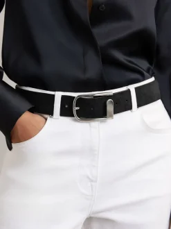 Reiss Black Iyla Suede Half Keeper Belt