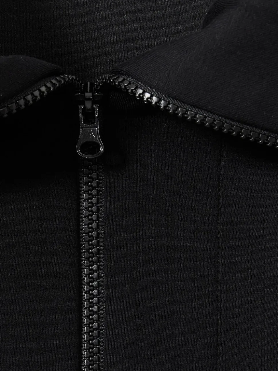 Reiss Black Laney Premium Interlock Half-Zip Sweatshirt