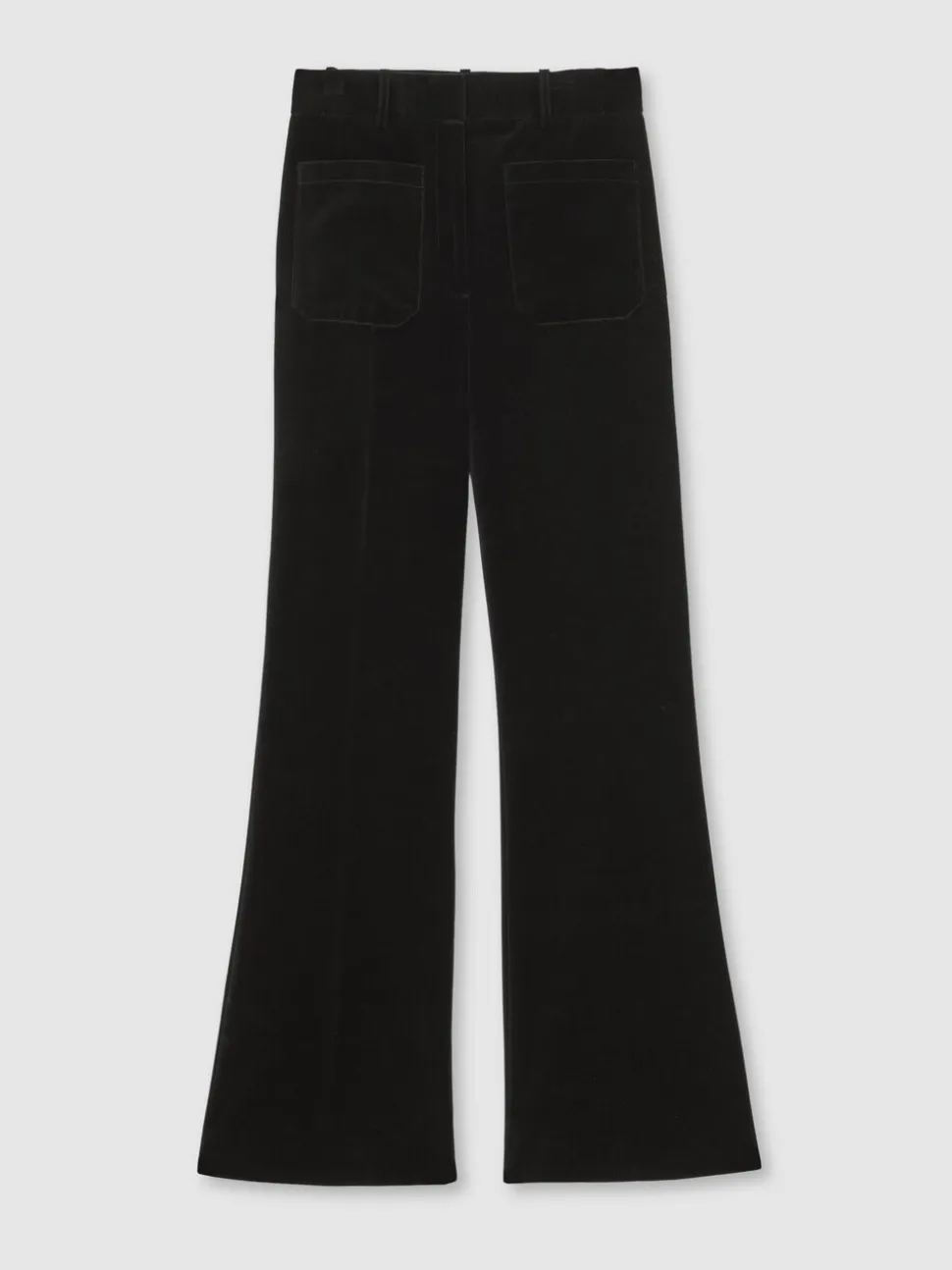 Reiss Black Myrtle Velvet Flared Trousers