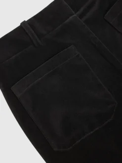 Reiss Black Myrtle Velvet Flared Trousers