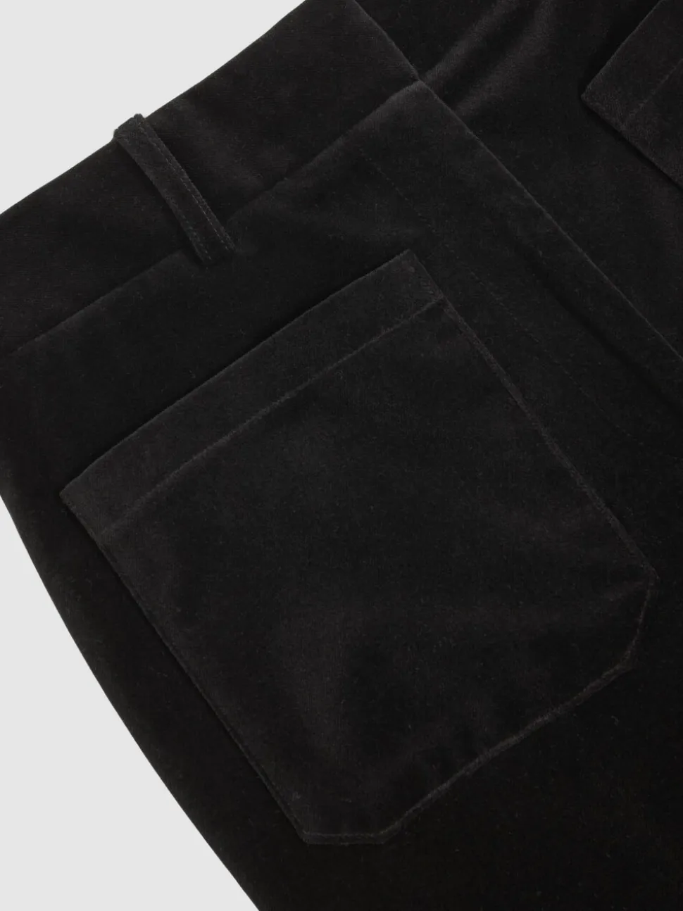 Reiss Black Myrtle Velvet Flared Trousers