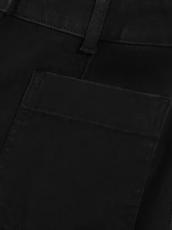 Reiss Black Sakura Petite Patch-Pocket Flared Jeans