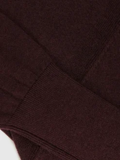 Reiss Burgundy Alexis Wool Scarf-Tie Draped Jumper