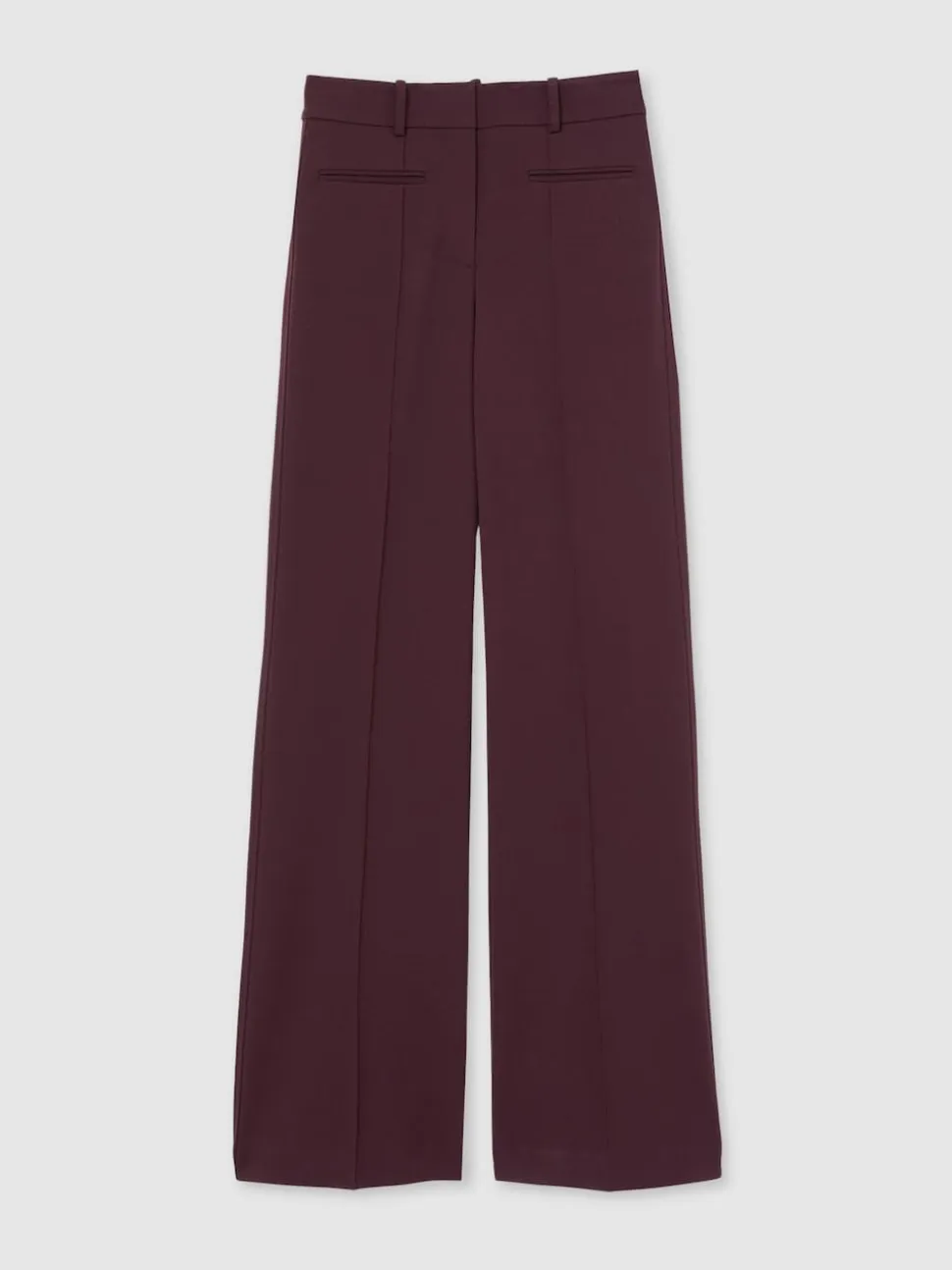 Reiss Burgundy Claude High Rise Flared Trousers
