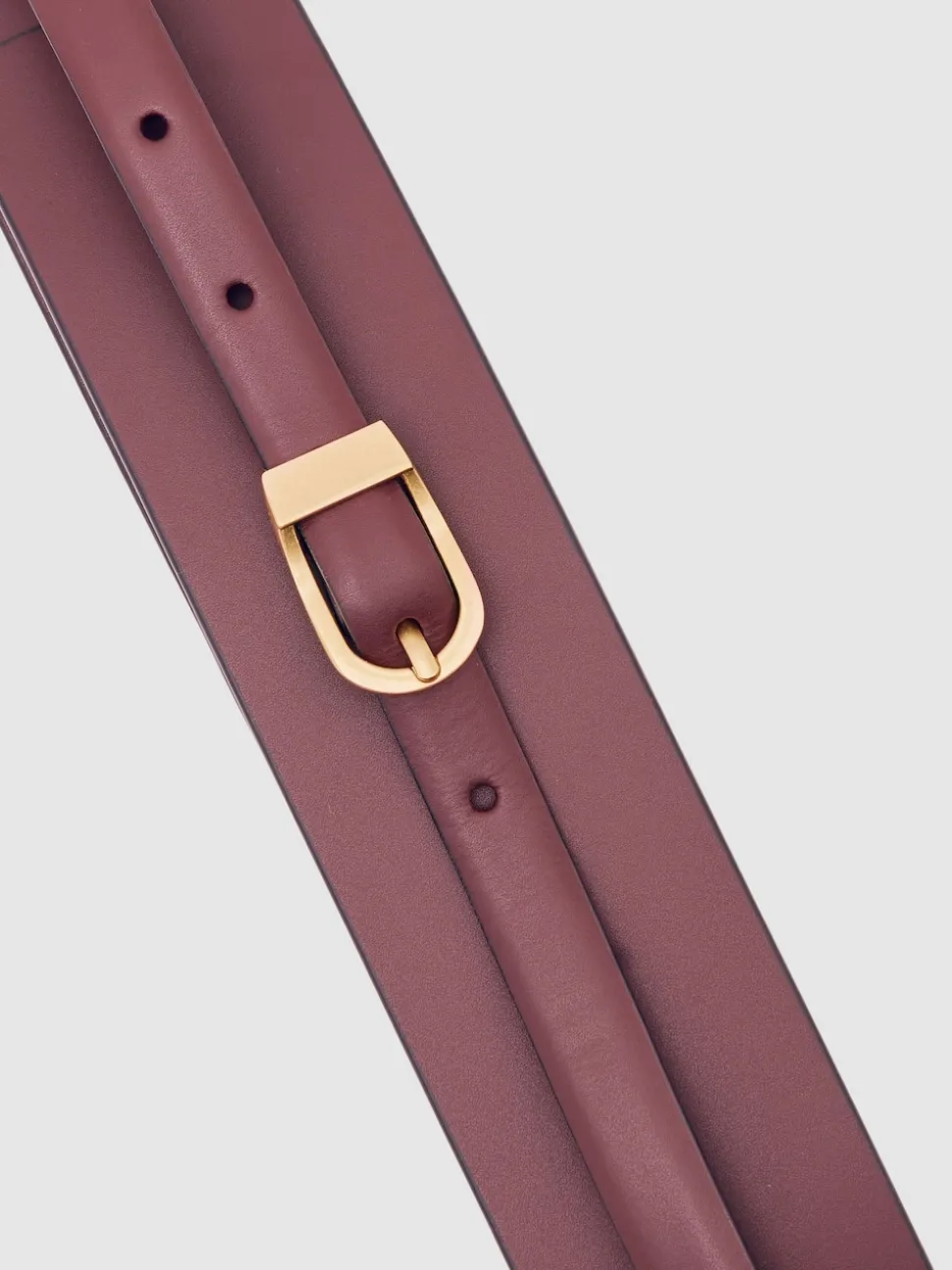 Reiss Burgundy Odell Leather Double-Strap Corset Waist Belt