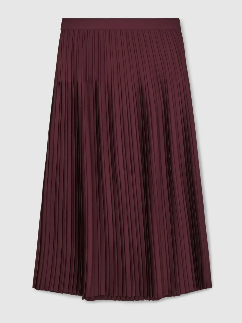 Reiss Burgundy Savannah Pleated Midi Skirt
