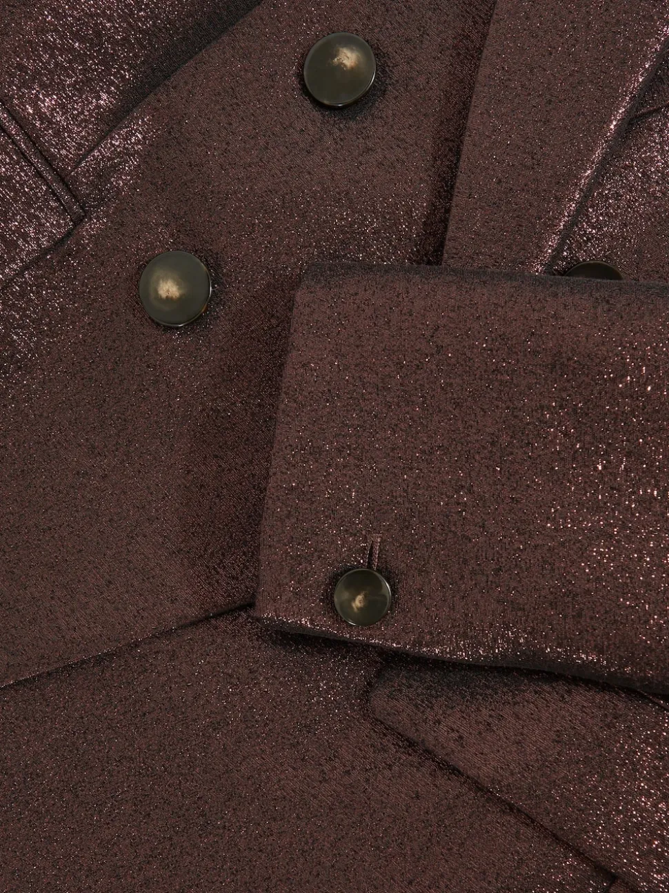 Reiss Burgundy Sienna Double-Breasted Metallic Suit Blazer with Cotton