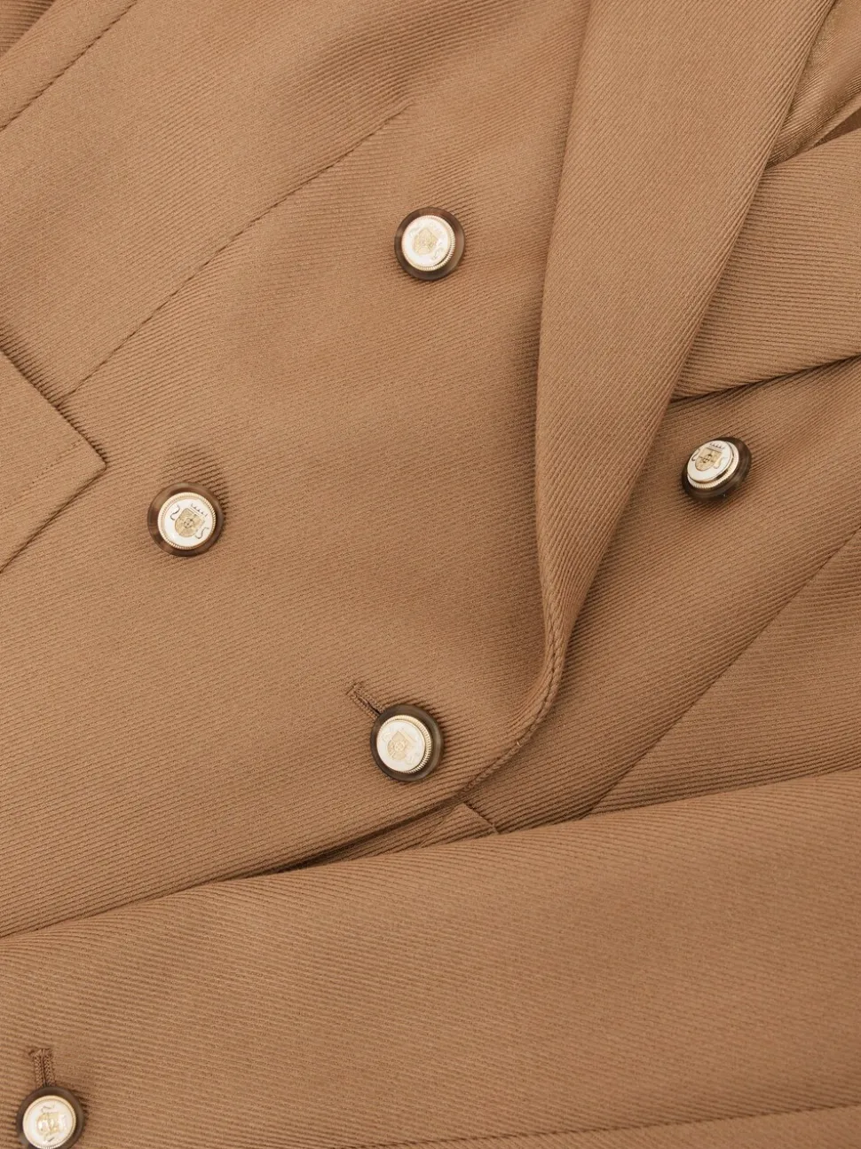Reiss Camel Gigi Wool-Blend Double-Breasted Blazer