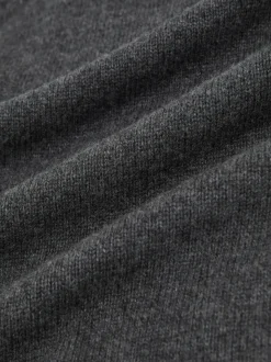 Reiss Charcoal Grey Brooklyn Wool-Cashmere Roll-Neck Jumper
