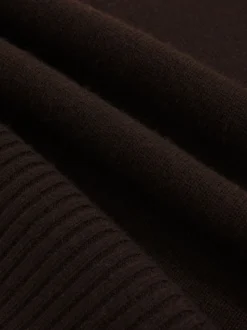 Reiss Chocolate Brown Brooklyn Wool-Cashmere Roll-Neck Jumper