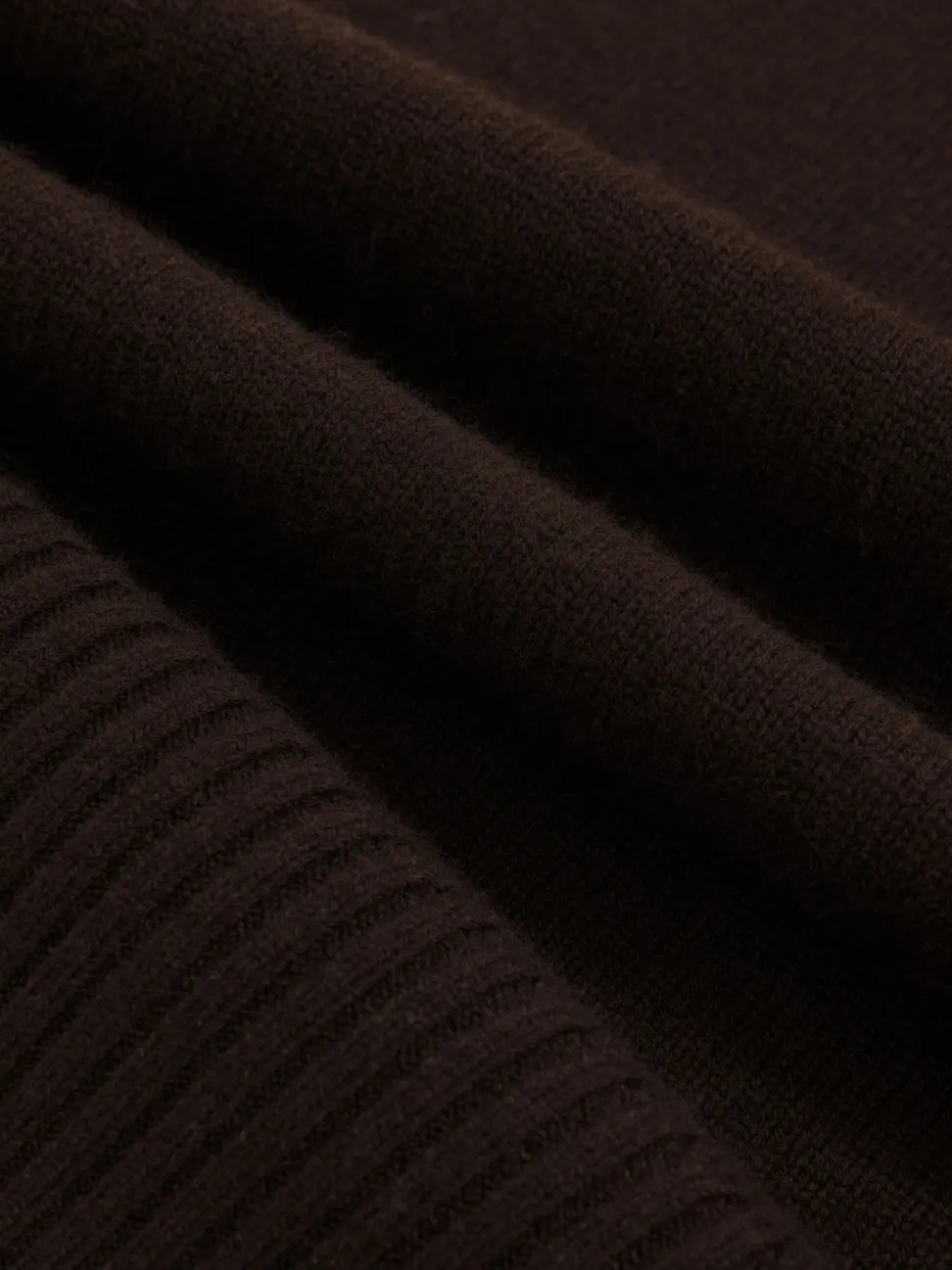 Reiss Chocolate Brown Brooklyn Wool-Cashmere Roll-Neck Jumper