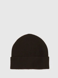 Reiss Chocolate Filipa Wool-Blend Tipped Beanie