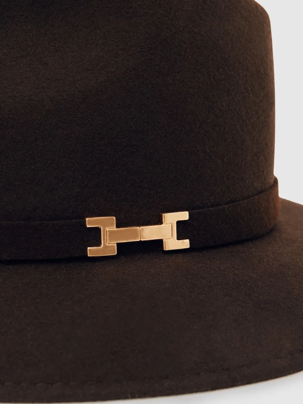 Reiss Chocolate Holly Wool Fedora