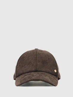 Reiss Chocolate Nicky Faux Suede Baseball-Style Cap