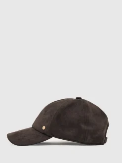 Reiss Chocolate Nicky Faux Suede Baseball-Style Cap