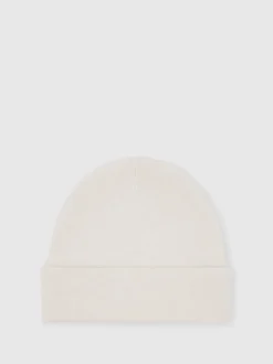 Reiss Cream Alba 100% Cashmere Beanie