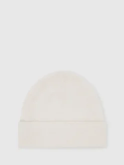 Reiss Cream Alba 100% Cashmere Beanie