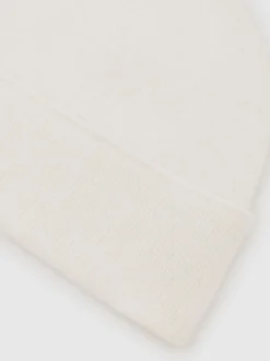 Reiss Cream Alba 100% Cashmere Beanie