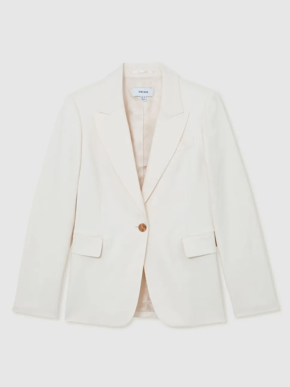 Reiss Cream Malin Petite Single-Breasted Tailored Blazer