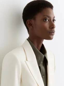 Reiss Cream Malin Petite Single-Breasted Tailored Blazer